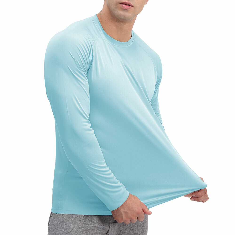 Mens Outdoor Sun Block T-Shirt UPF50+ Hiking Fishing Skin Protection UV Tee Tops