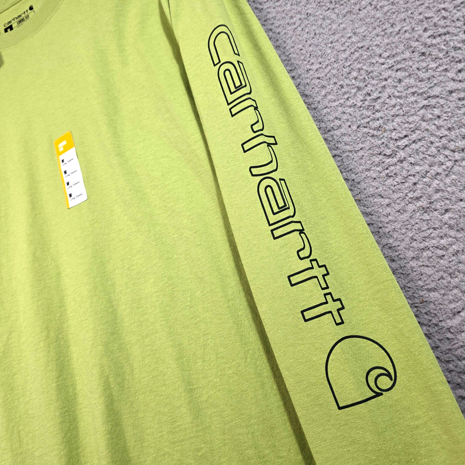 CARHARTT Heavyweight Shirt Mens Medium Green Long Sleeve Outdoor Spellout NWT