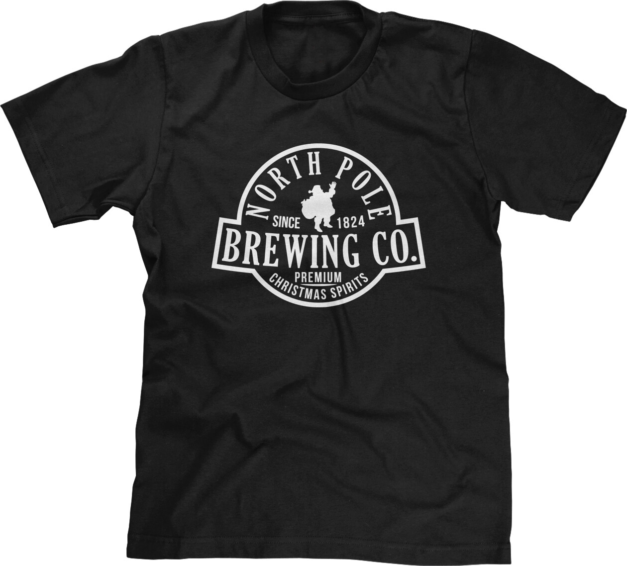 North Pole Christmas Funny Drinking Xmas Santa Claus Gift Party St Nick Mens Tee