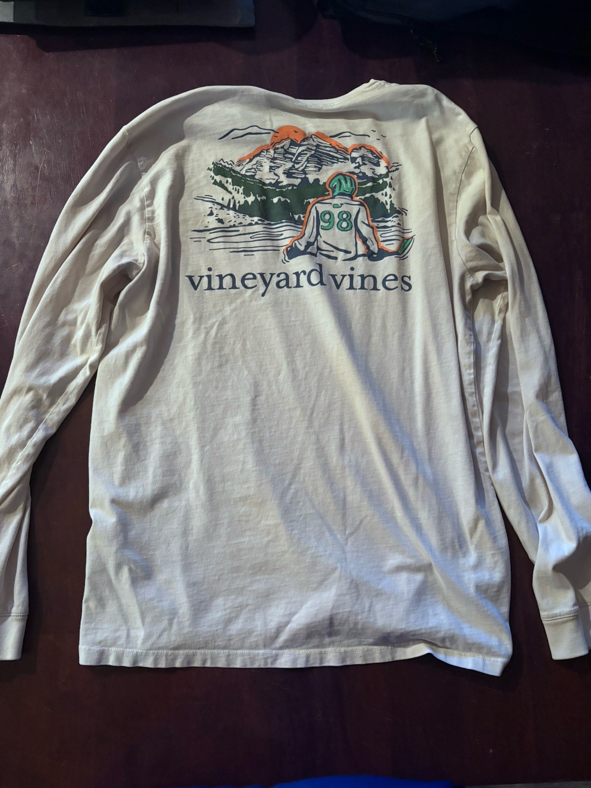 Vineyard Vines Men’s M White Long Sleeve Pocket Graphic Whale Logo T-Shirt