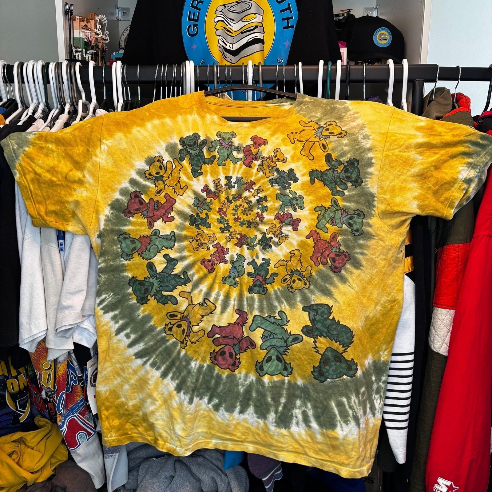 Liquid Blue Grateful Dead Dancing Bears Tie Dye T Shirt 2020 XXL Spiral Graphic