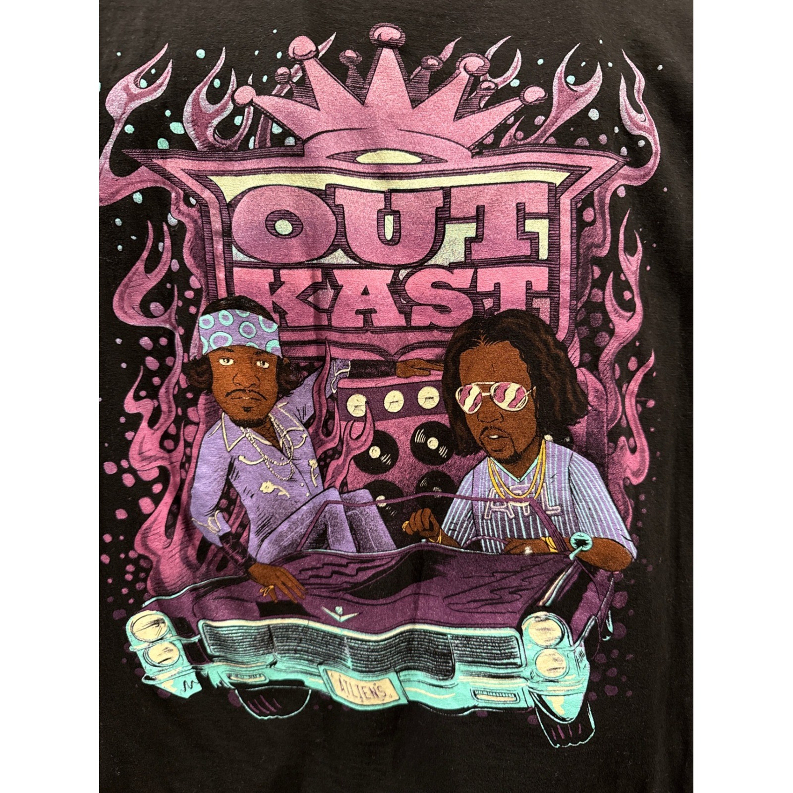 OutKast ATLiens Graphic T-Shirt Mens XL Black Hip Hop Andre 3000 Big Boi Tee