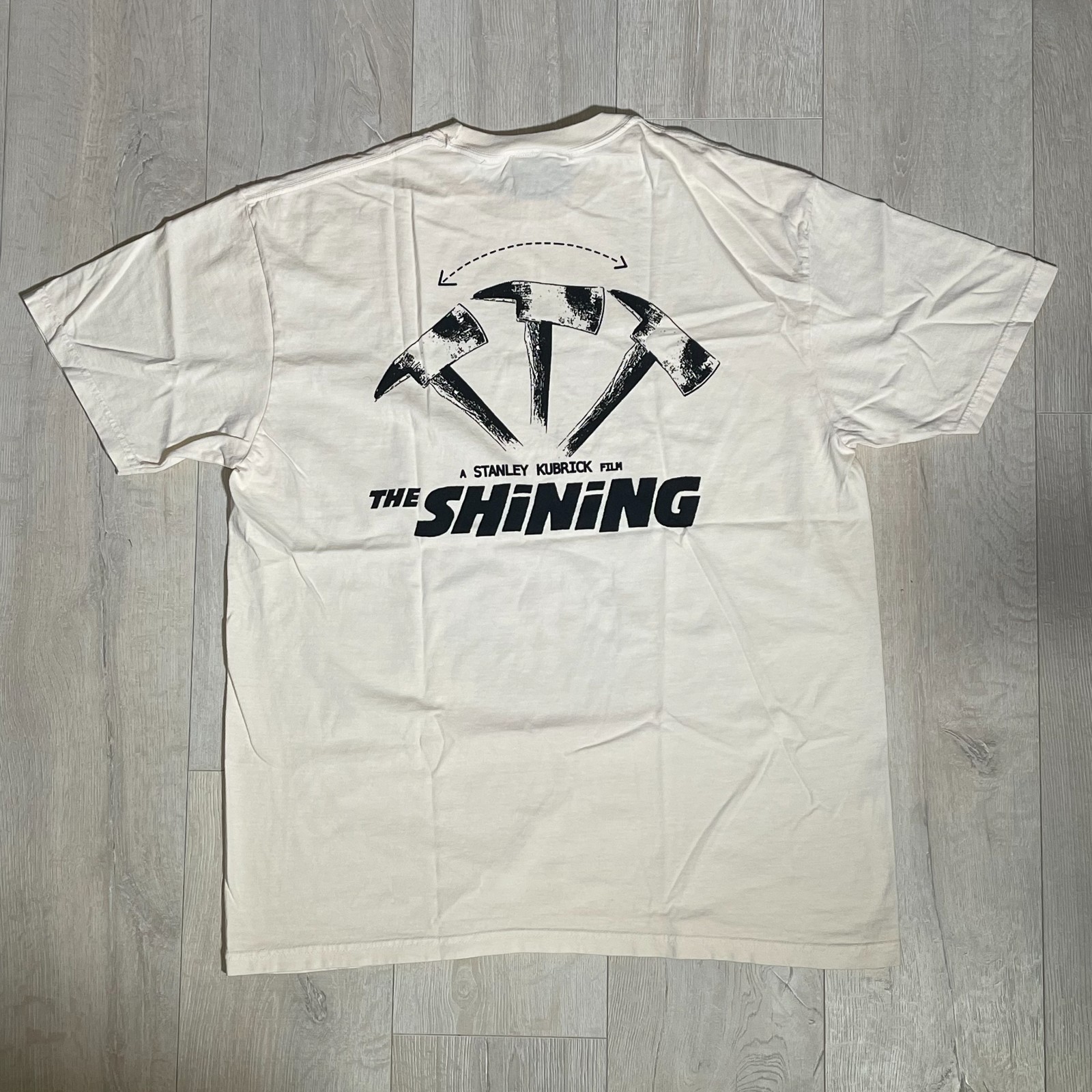 XL Graveyard Goods The Shining Here’s Johnny Horror Short Sleeve Tan T-shirt OOP