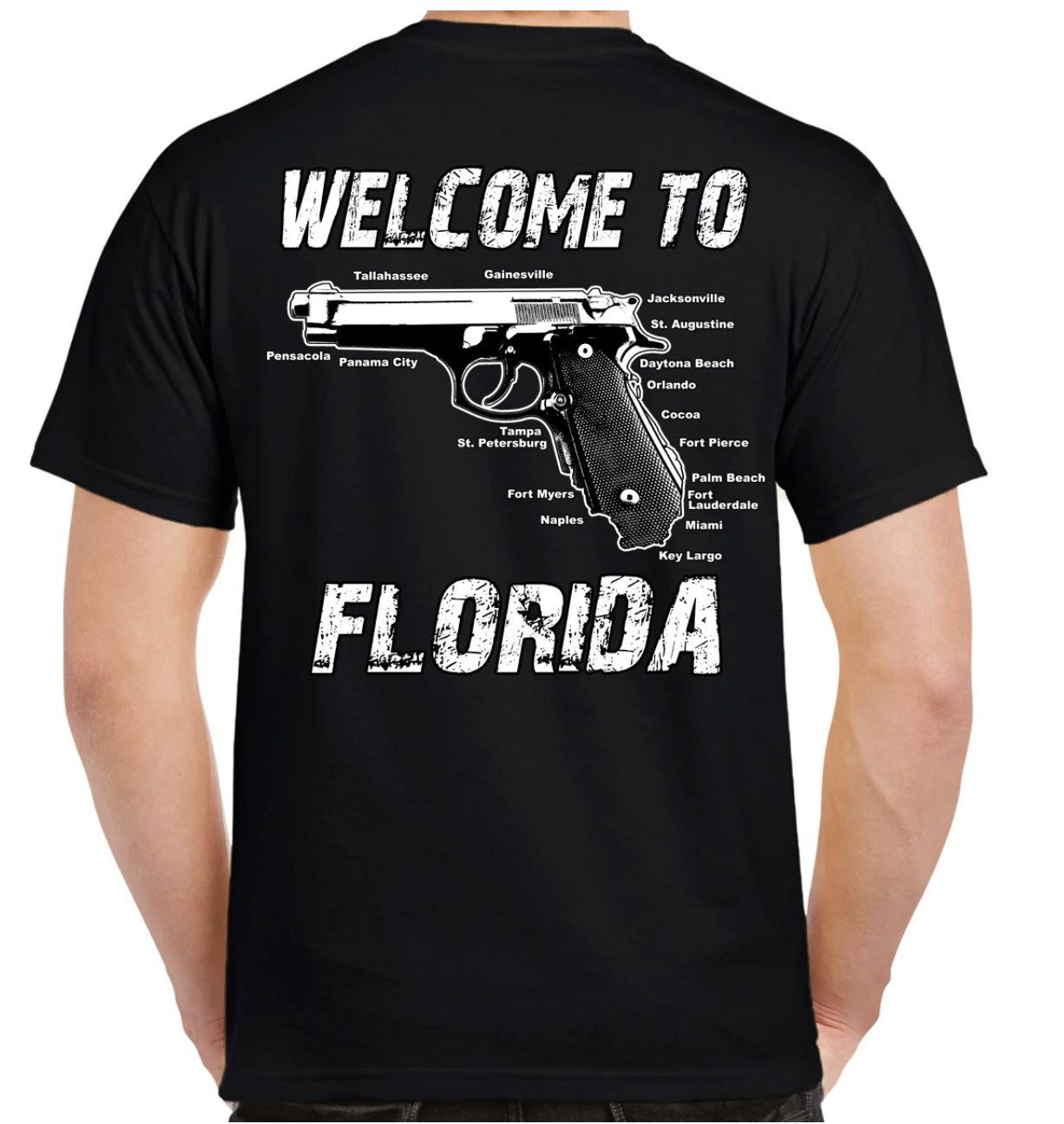 Welcome To Florida Funny 2nd Amendment Humor Biker T-Shirt no Harley