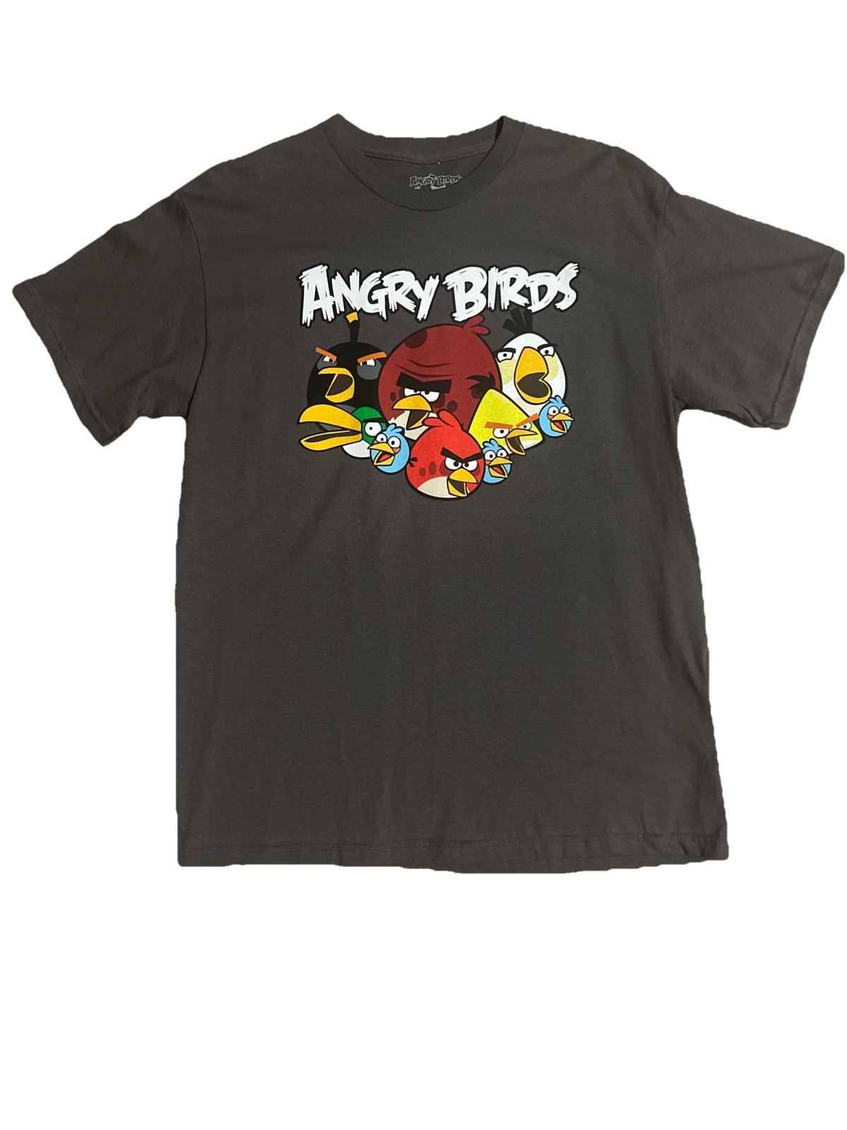 New Vintage 2011 Angry Birds T-shirt Size L Dark Gray Short Sleeve