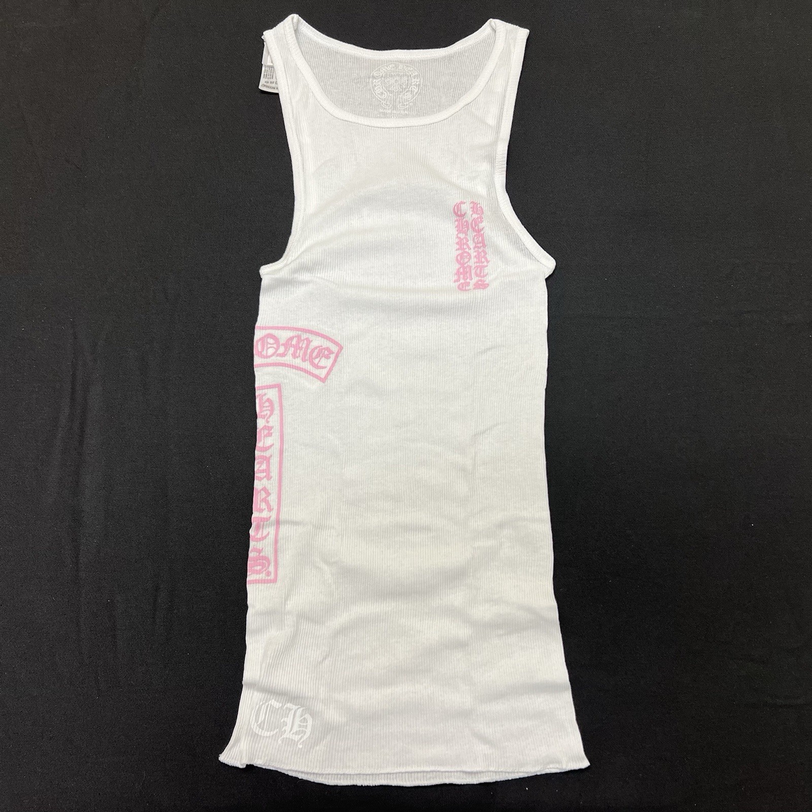 Chrome Hearts T Bar Rib Tank White Pink Size L