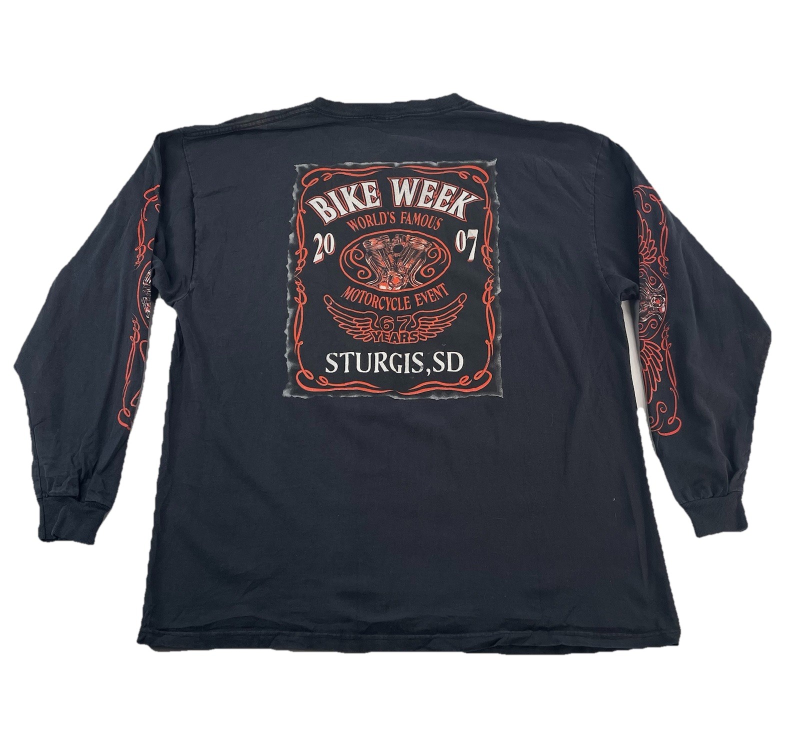 Men Delta Black “Bike Week 2007 “Graphic Long Sleeve Shirt Size Xl