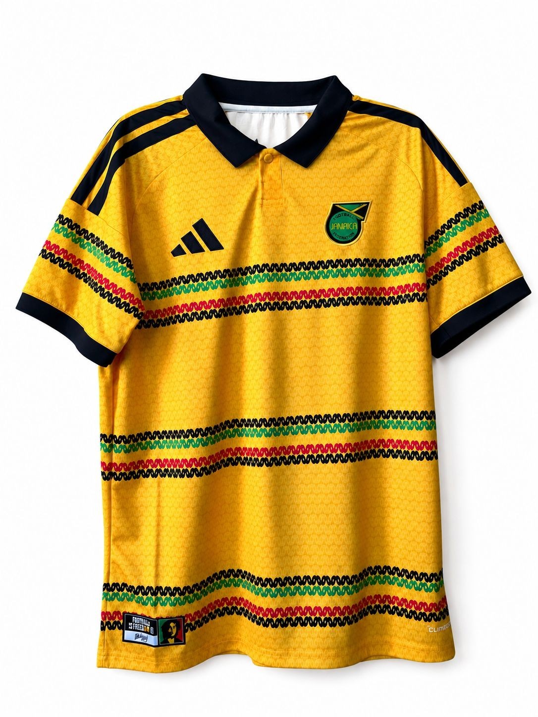 Adidas Jamaica Bob Marley Reggae Boyz Soccer Jersey Gold Men’s Large NWT Rare