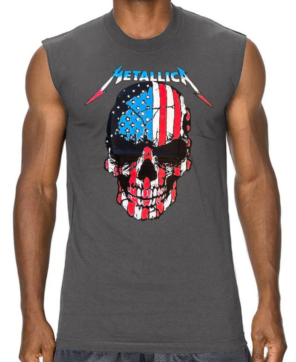 METALLICA AMERICAN SKULL PUNK ROCK Band Muscle Shirt (multiple colors)