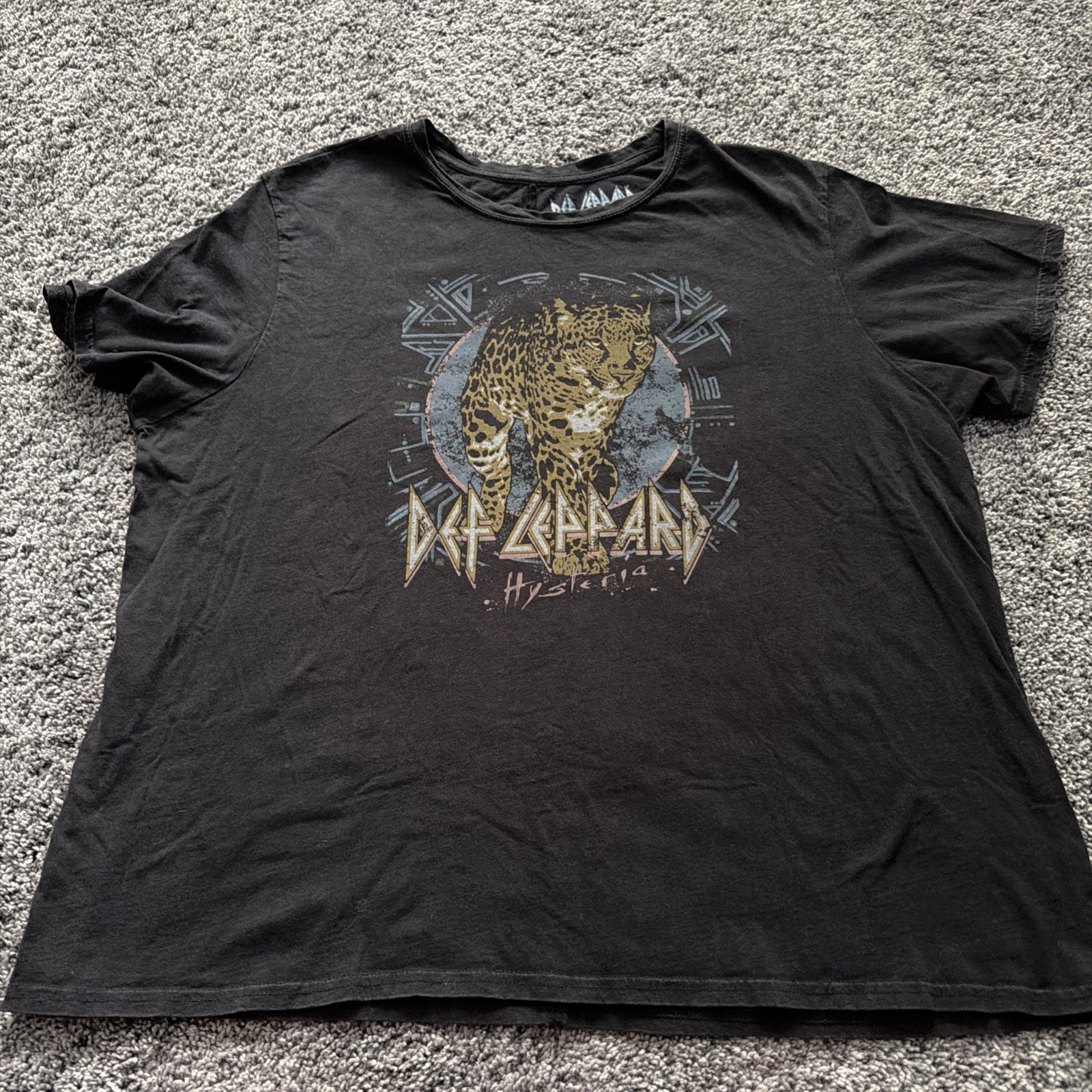 Def Leppard Hysteria Graphic T-Shirt Black Band Tee XXL Mens