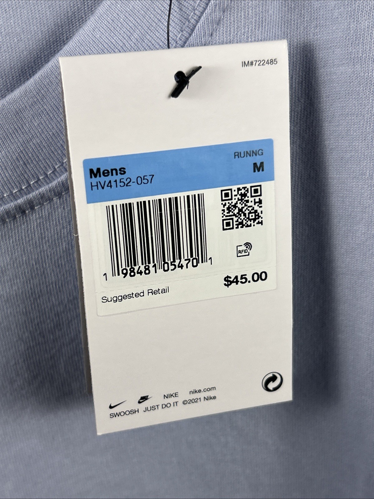 Nike Mens Loose Fit The Nike Tee Running T Shirt Medium Light Purple HV4152 057
