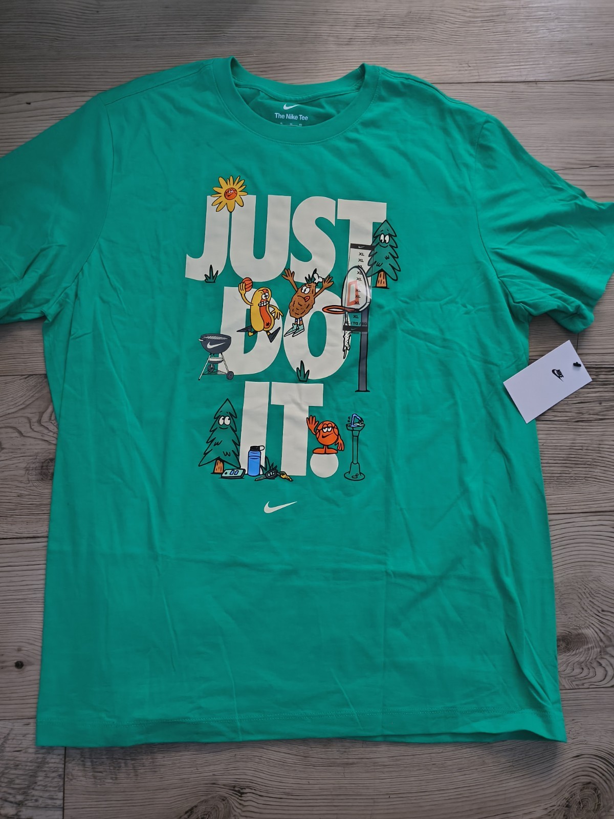 Nike Just Do It Graphic Green Cotton Jersey Men’s Short Sleeve Crew Neck T-Shirt