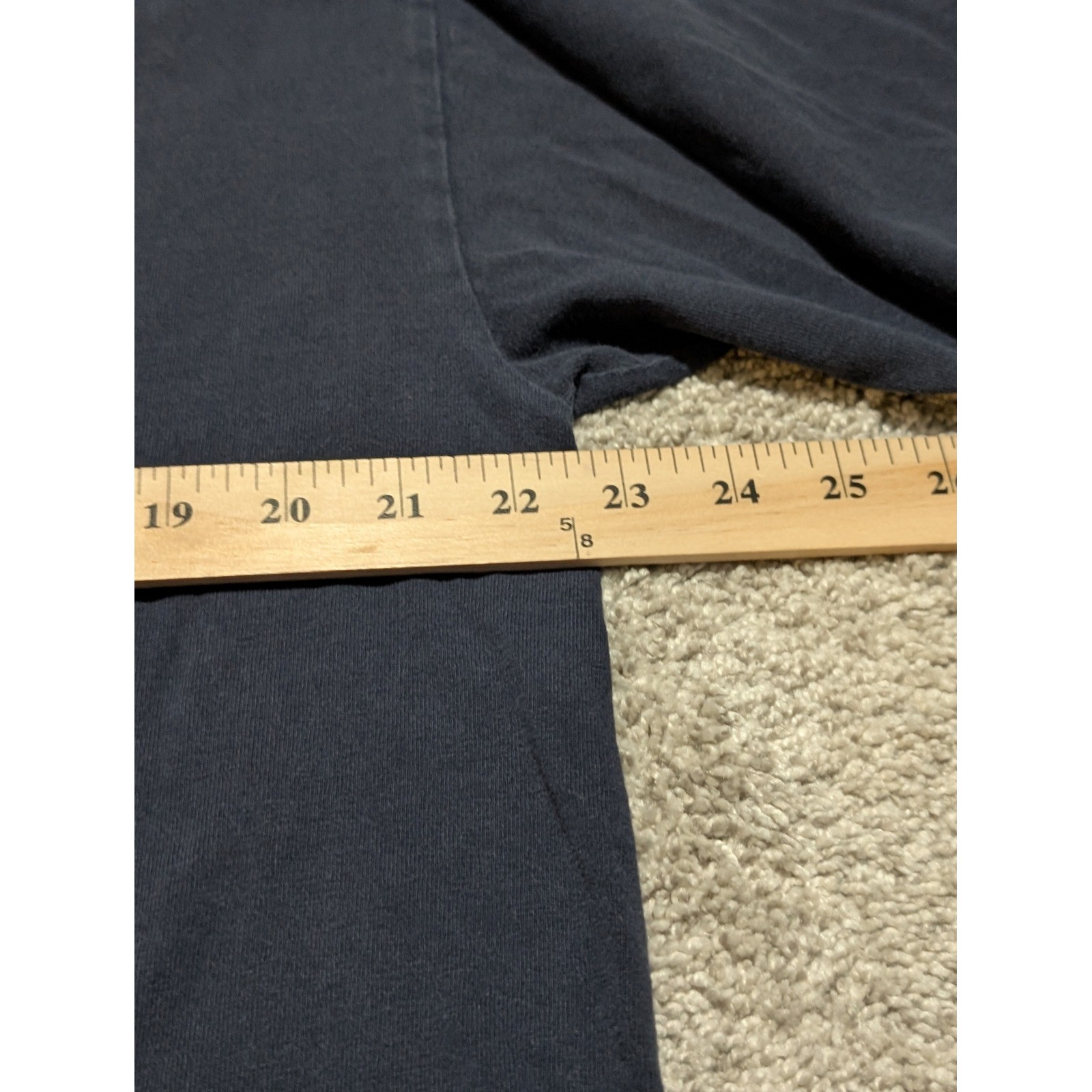 Bayside Heavy Weight Long Sleeve Pocket Tee Wisconsin Navy Blue Mens XL USA Made