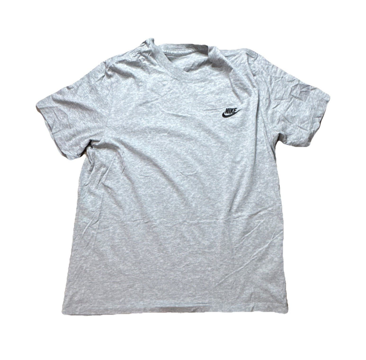 Nike Men’s The Nike Tee Gray Solid Logo T-Shirt Crew Neck Short Sleeve Size L