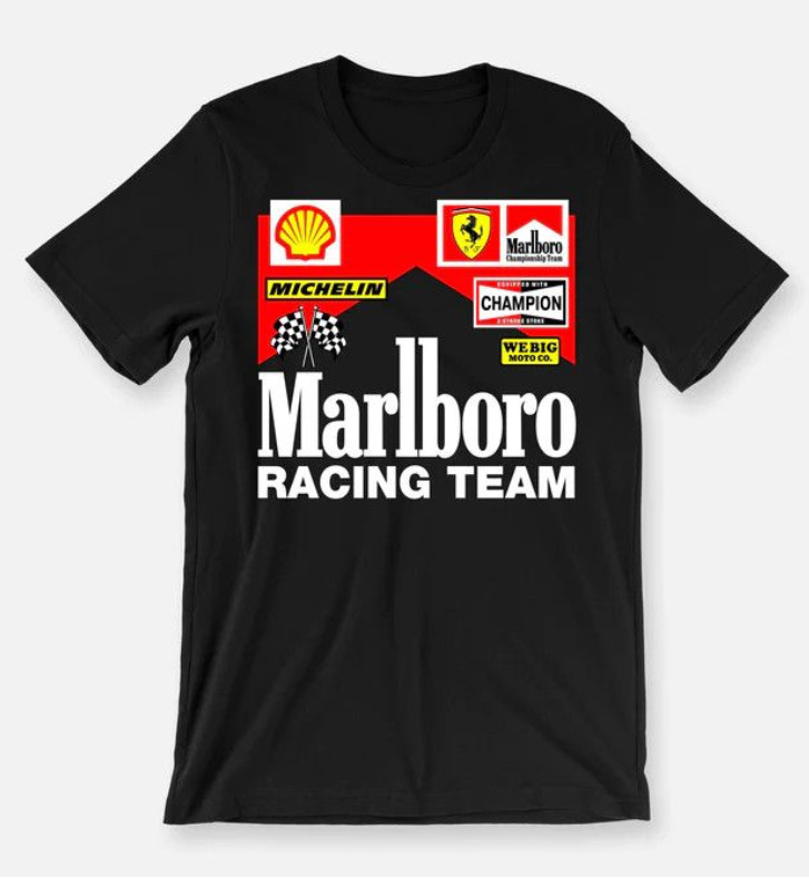 Marlboro Formula Racing T-Shirt Vintage Style Graphic Tee Unisex S-5XL