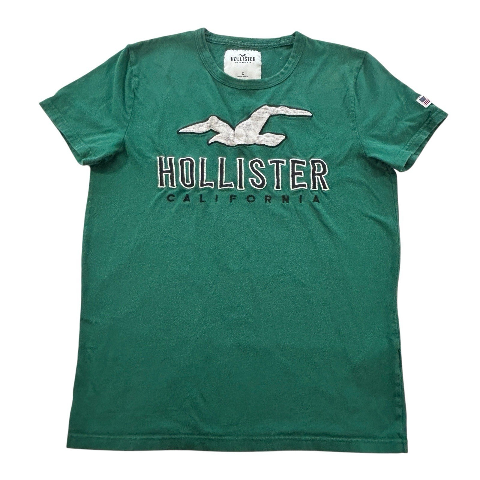 vtg y2k Hollister California T-shirt Kelly Green Men’s Sz S 90’s grunge preppy
