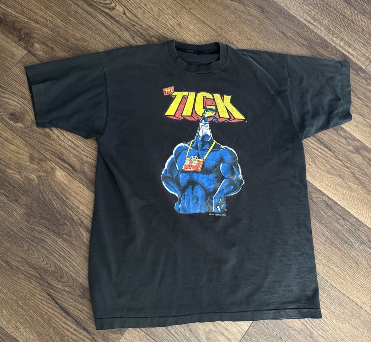Vintage 1992 The Tick Comic Promo Shirt XL Single Stitch Ben Edlund 29×23 Rare