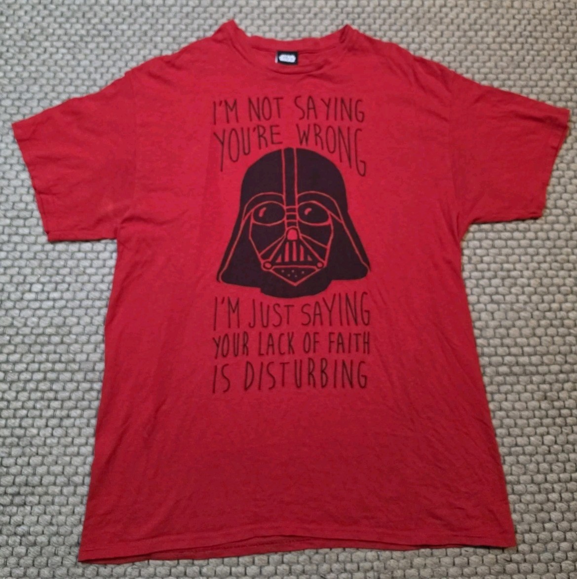 Fifth Sun Star Wars Darth Vader Your Lack of Faith is Disturbing T-shirt Large