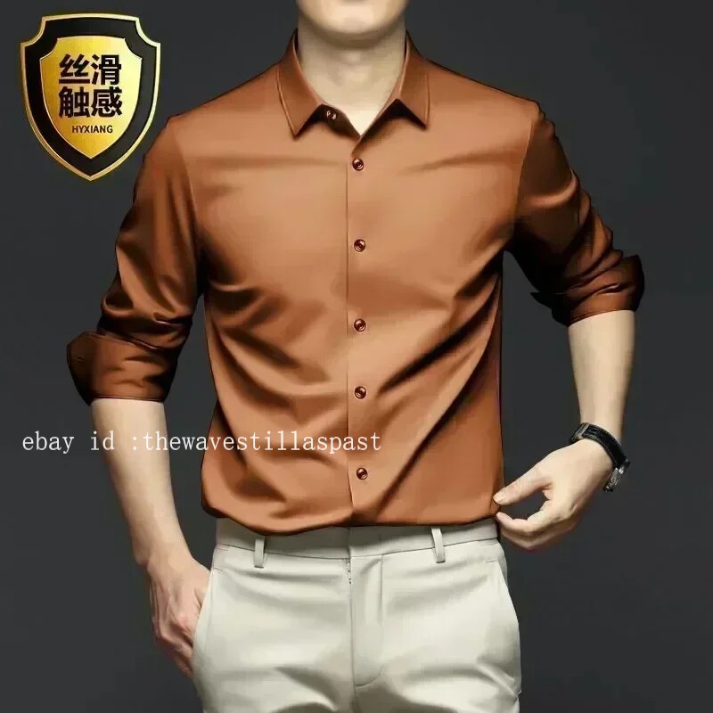 Men’s Shirt Long Sleeve Non Iron Wrinkle Resistant Business Dress Casual Shirt