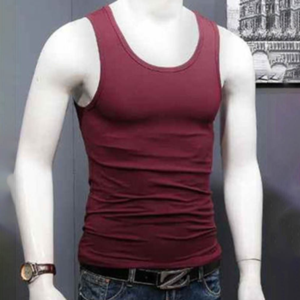 Men’s Comfort-Fit Sleeveless Tank Top Featuring U-Neck for Daily Fitness Wear