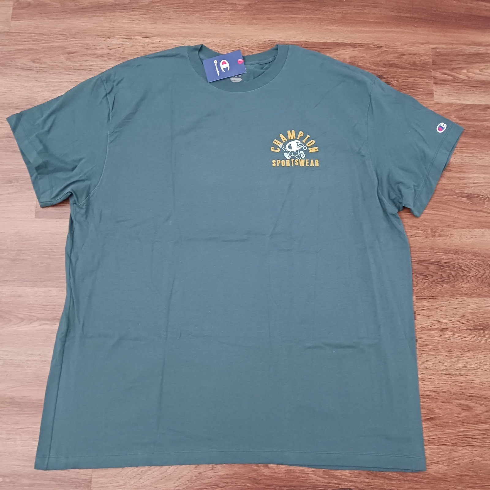 Champion Sportswear Mens Graphic T-Shirt Teal Green 3XB Big and Tall Cotton Tee