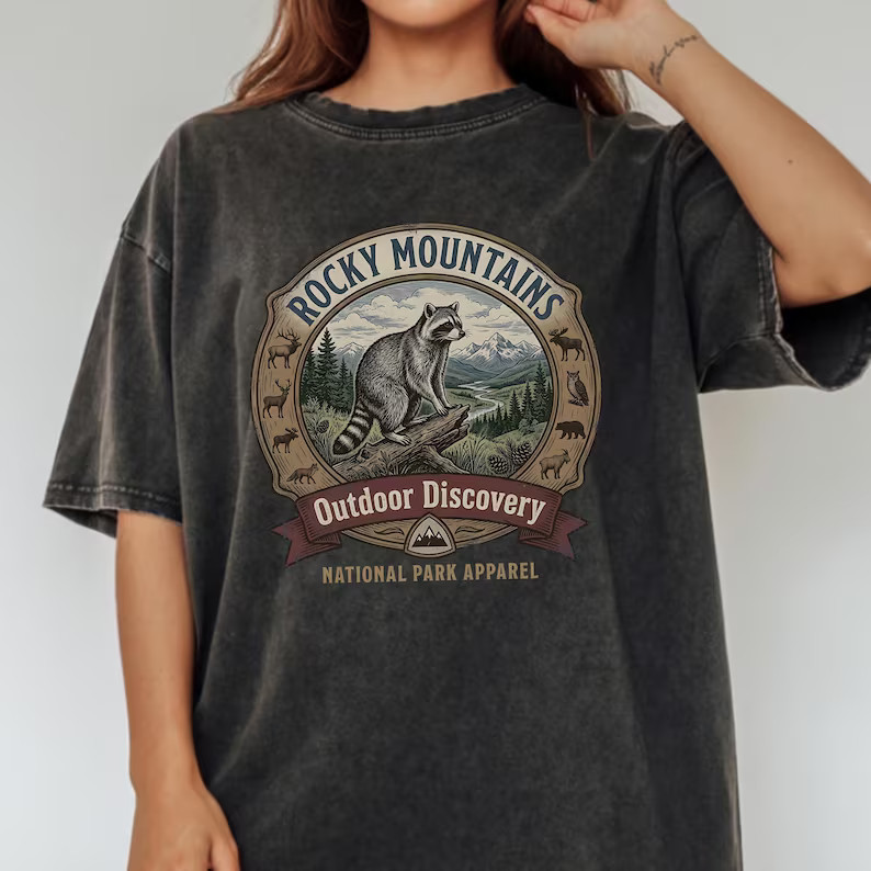 Raccoon Mountain Vacation Comfort Tee Nature Wildlife Outdoors Travel Gift