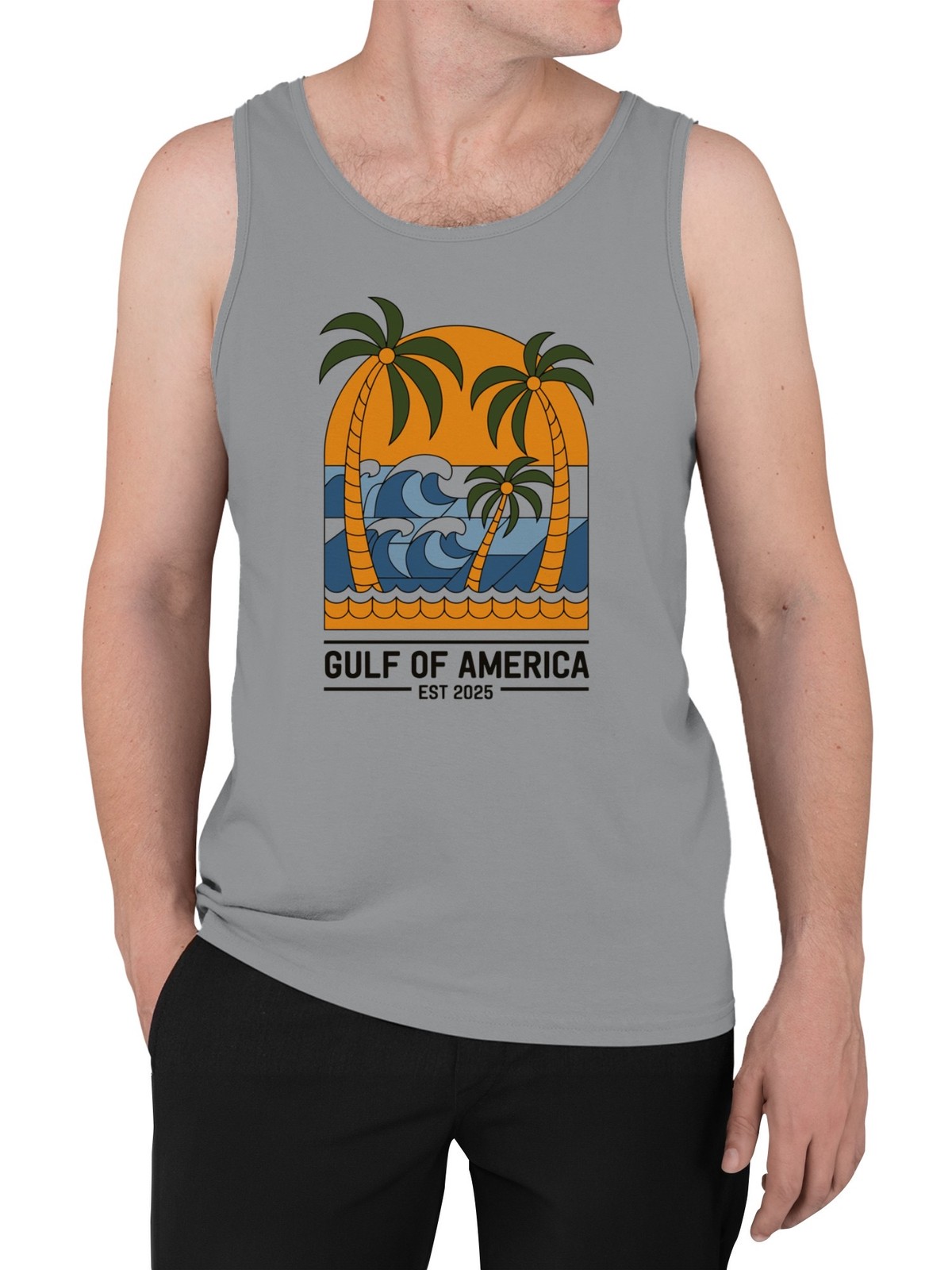 Tropical Wave Logo Design Men’s Tank Top