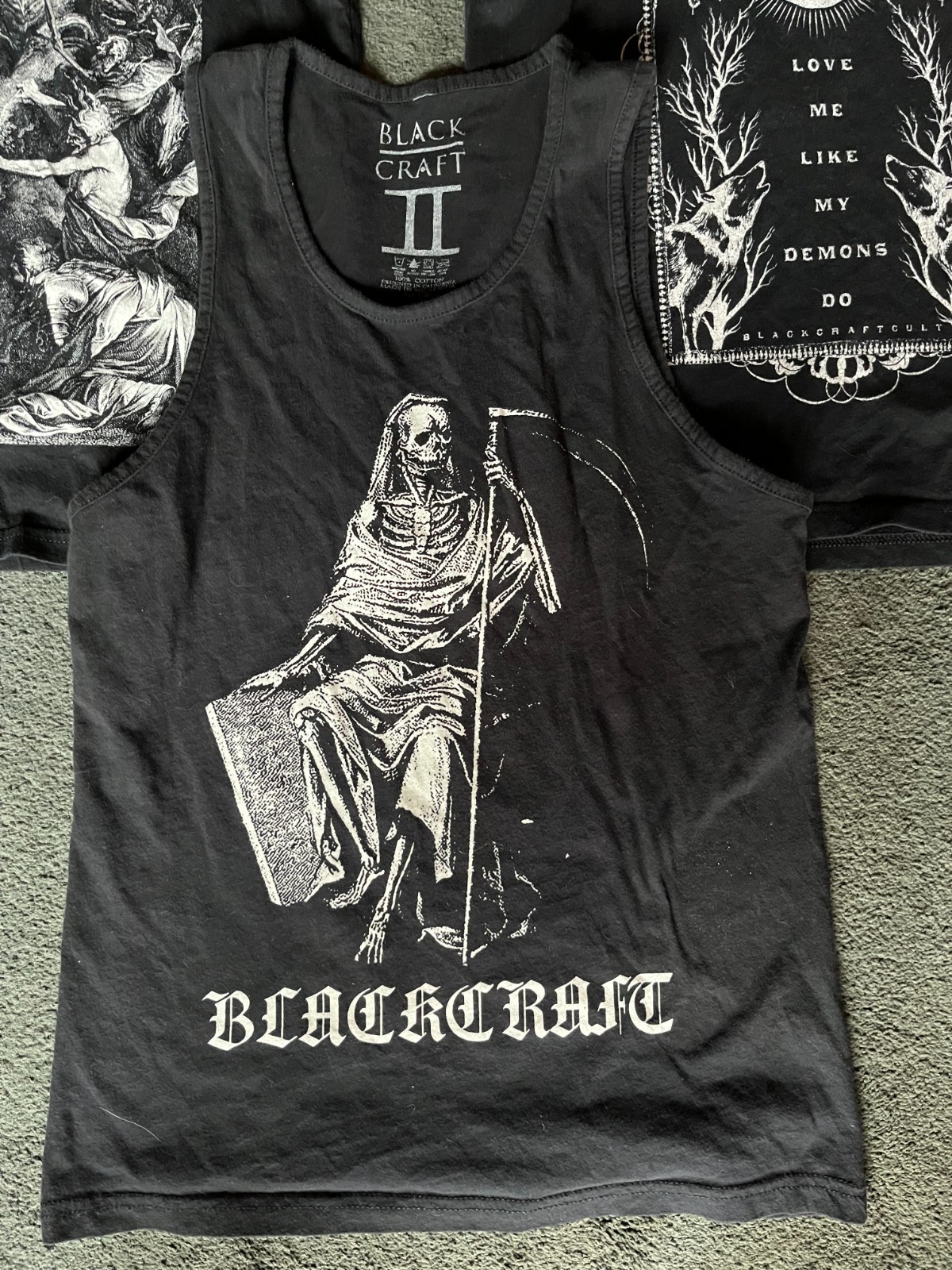 BLACKCRAFT Cult Muscle Shirts (3) Sz. Med. Gothic Devil Clothing Video Games