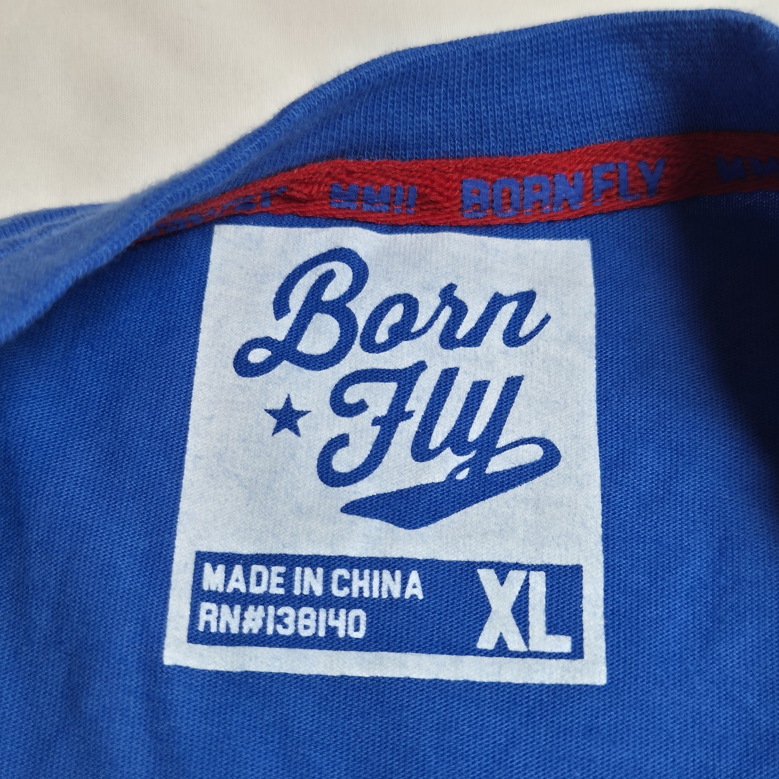 Born Fly Men’s T-Shirt Size XL Any town USA Short Sleeve Cotton Blue Multi (57)