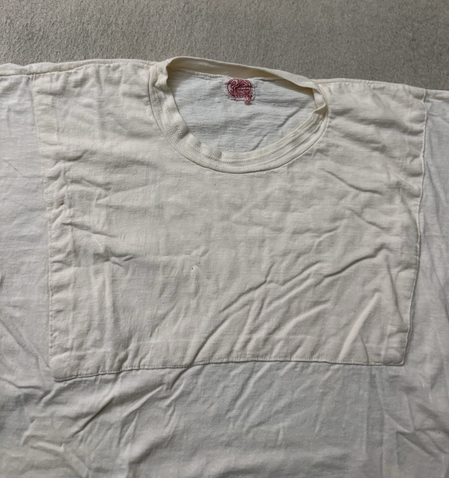 Vintage 30s 40s Paneled White Blank Tee Jersey All 100% Cotton 20×27 Very Rare