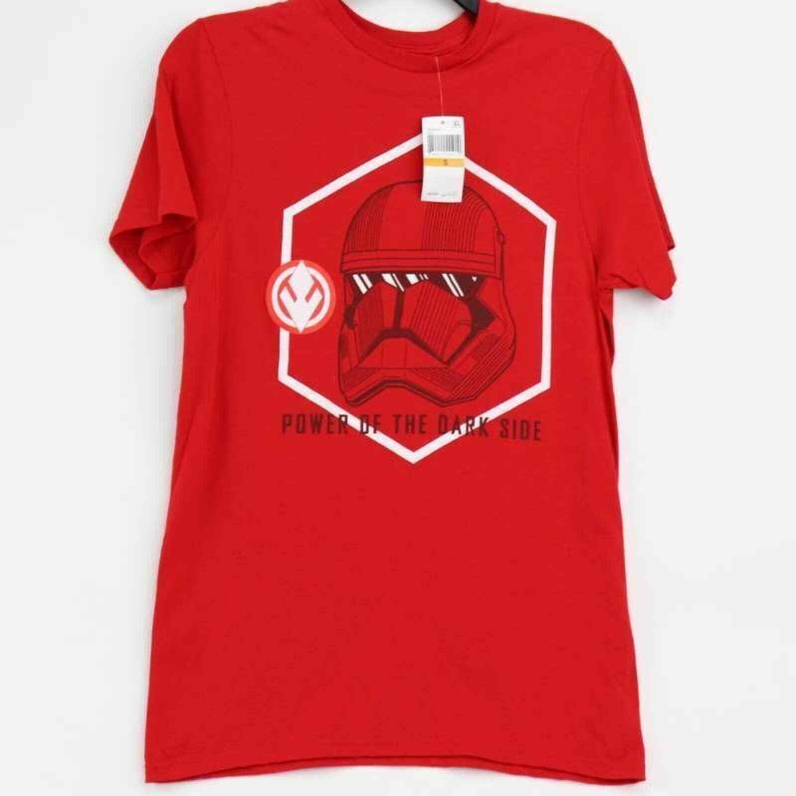 Trooper Power Of The Dark Side Mens Star Wars Graphic T-Shirt Red Crew Tee S New