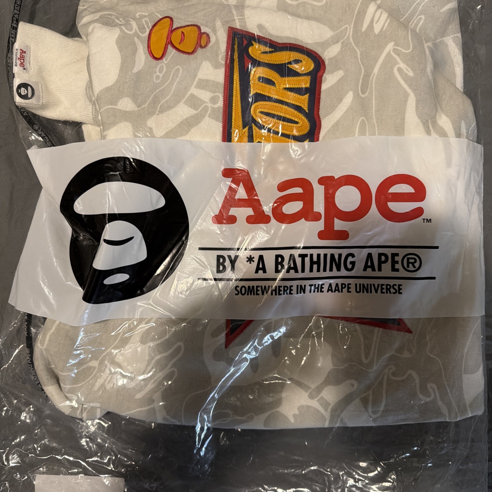 NEW Authentic Aape x NBA Mitchell & Ness WARRIORS Hoodie XL Bathing Ape BAPE