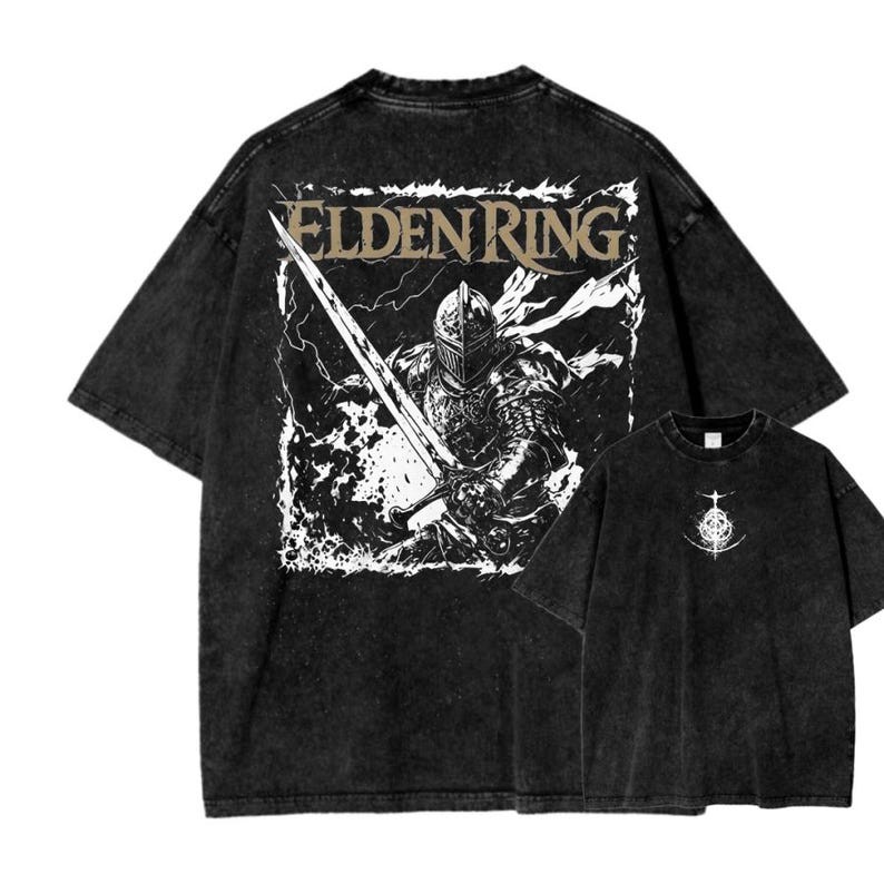 Edel Ring Shirt, Game Anime Double Printed Lightweight Summer Outfit Men
