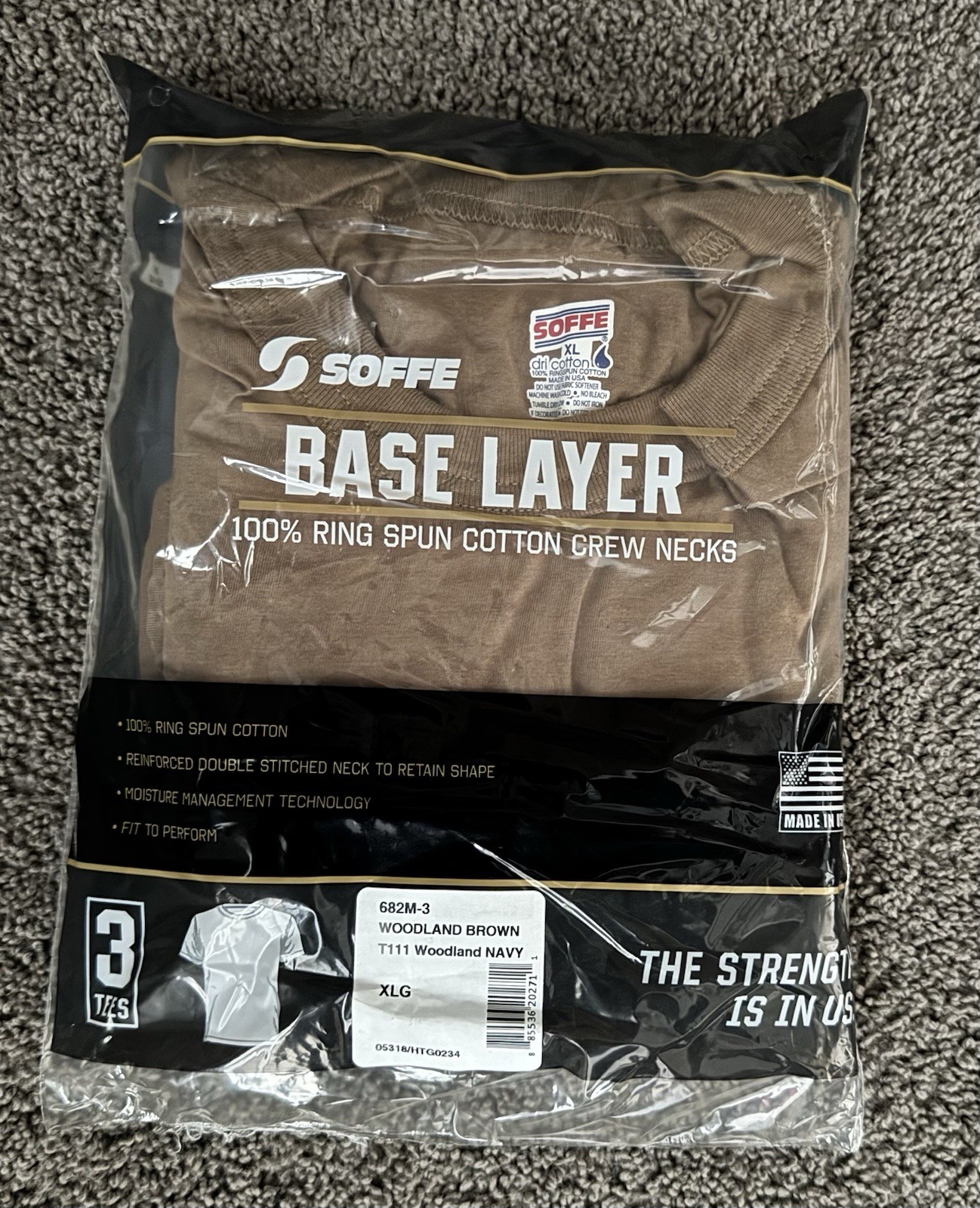 NEW Soffe Military US Navy 100% Cotton T-Shirt Undershirt 3-Pack – Coyote Brown