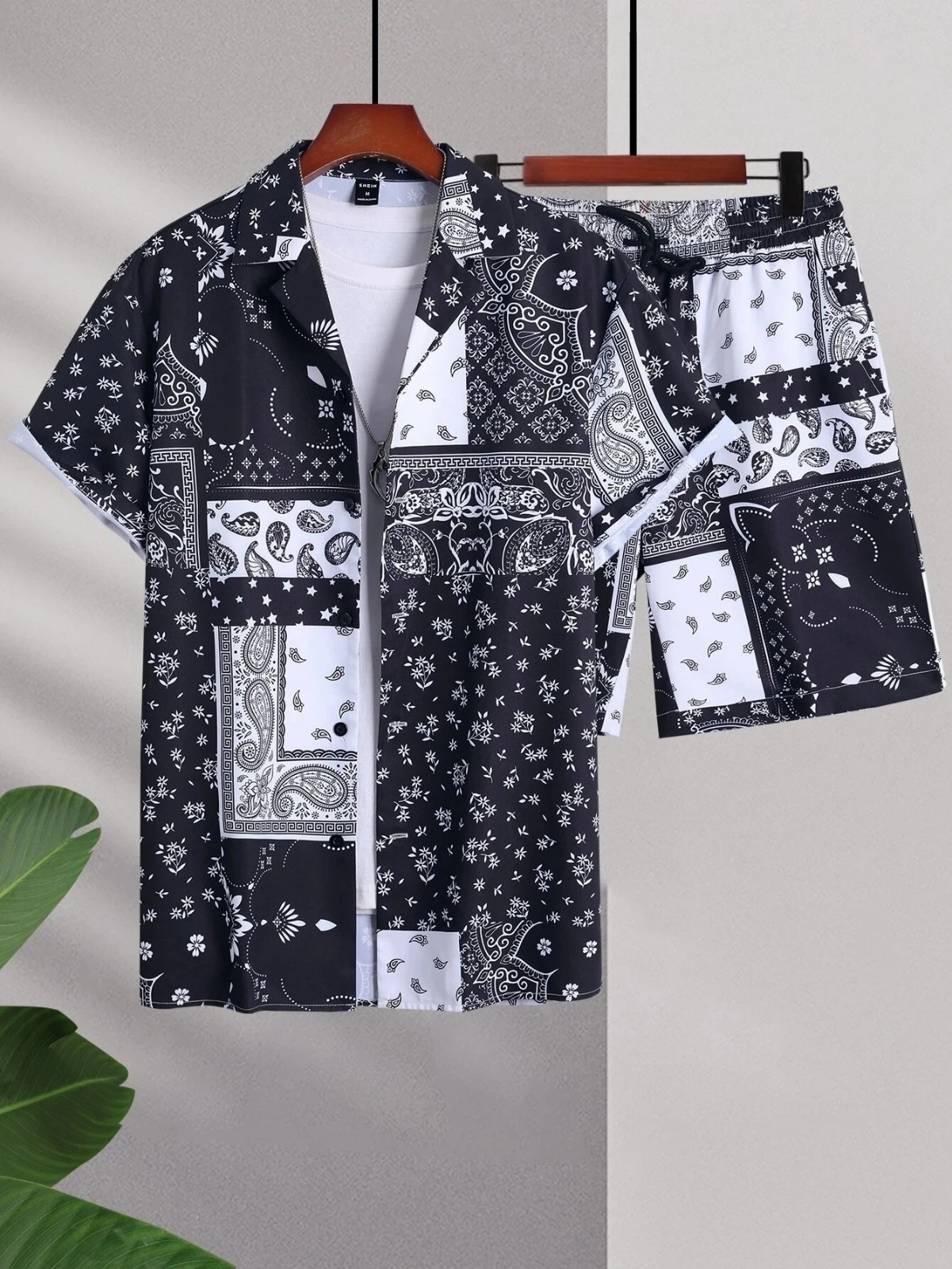 Men Summer Outfit 2-Piece Set Short Sleeve T-Shirt and Shorts Sweatsuit Set