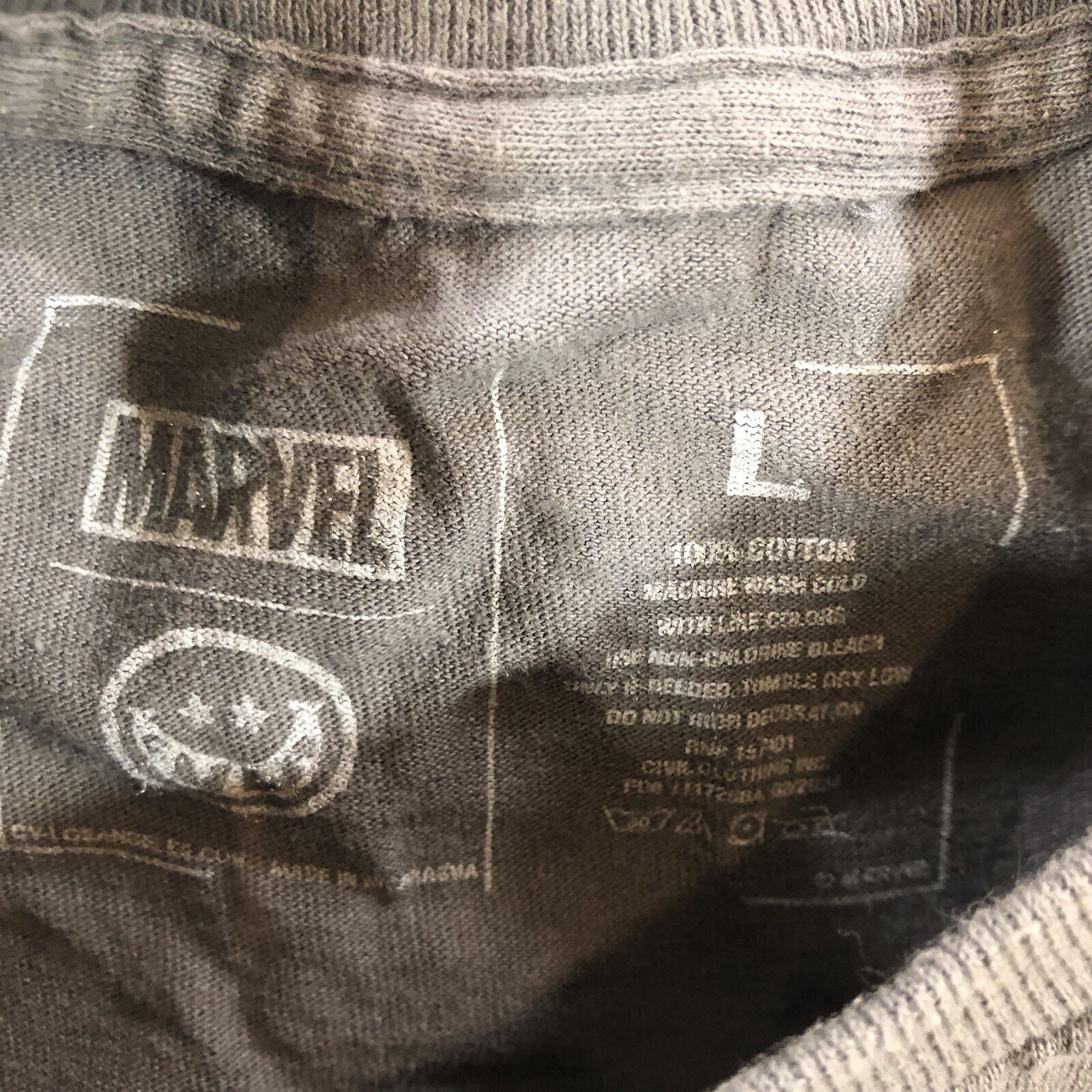 marvel venom t shirt Kids L Gray Graphic Print