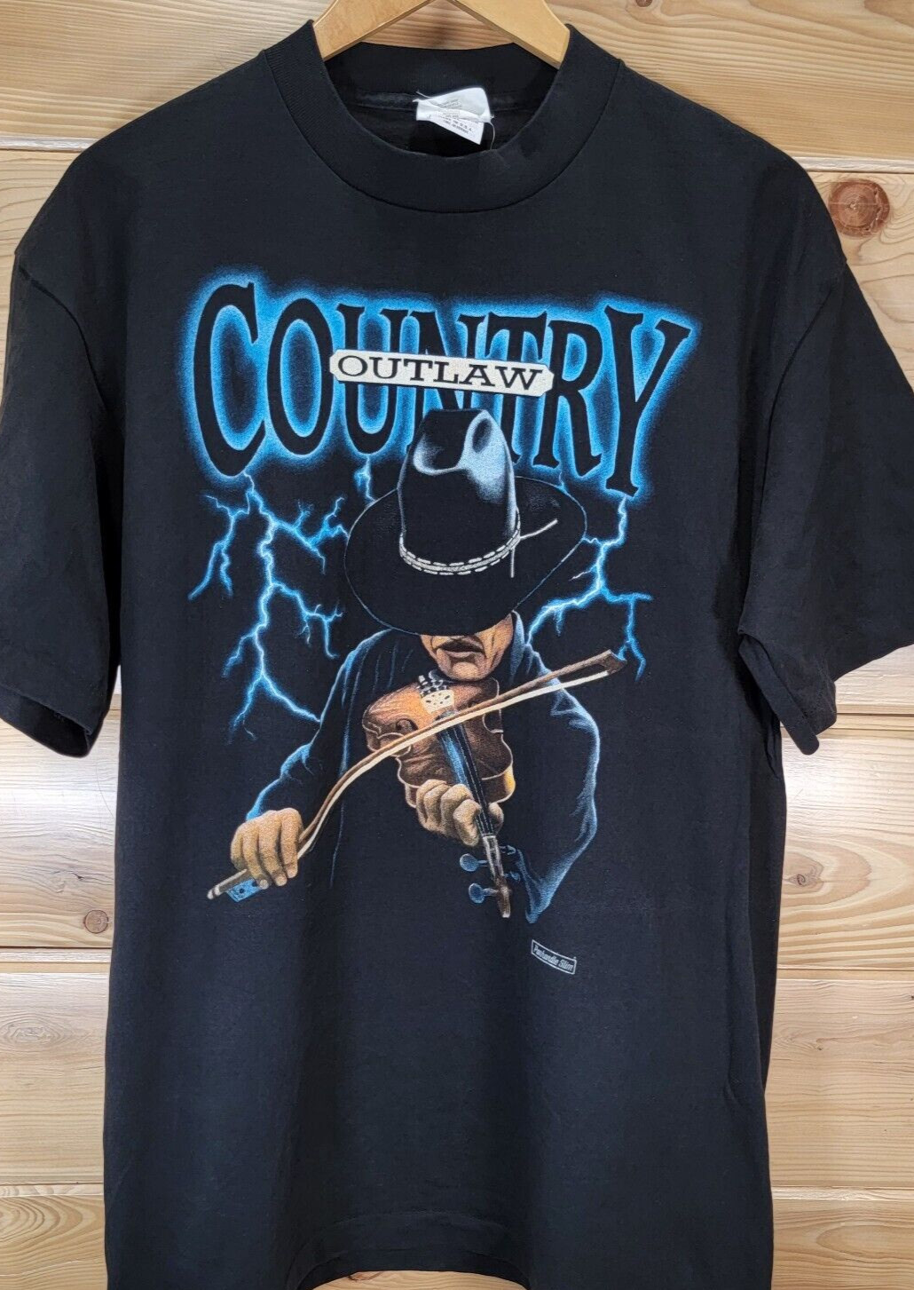 VTG Panhandle Slim Country Outlaw Cowboy Lightning Fiddler T Shirt Men XL 90s