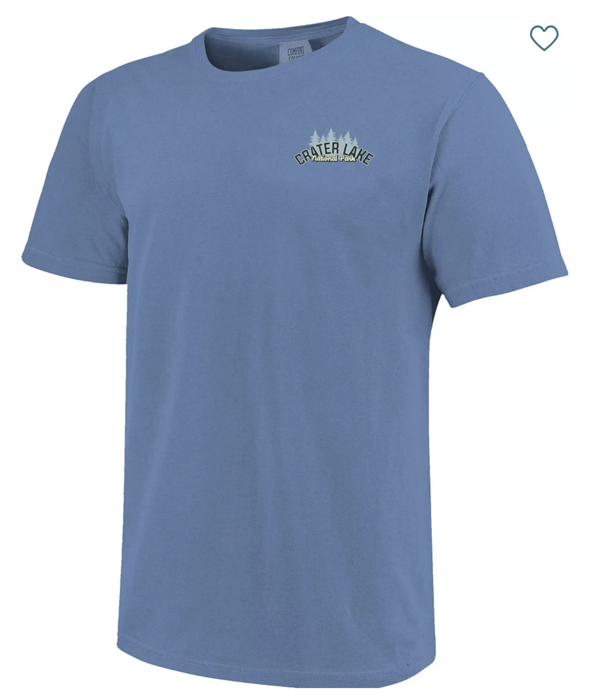 Comfort Colors Men’s Crater Lake National Park T-Shirt L Washed Denim Graphic T