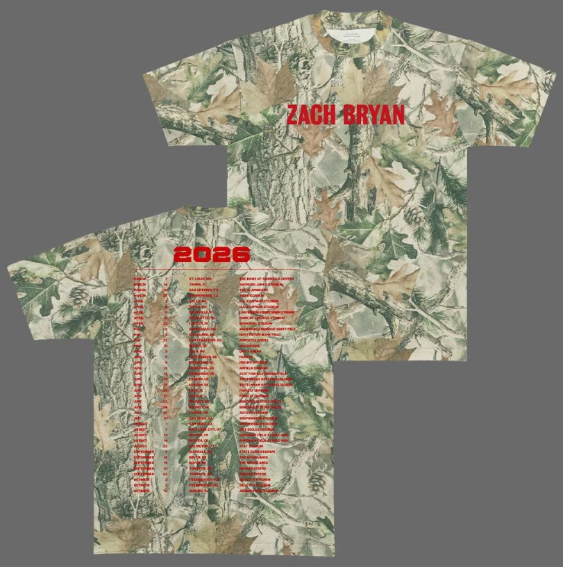 Zach Bryan Tour With Heaven On Top Tour 2026 3D T-Shirt