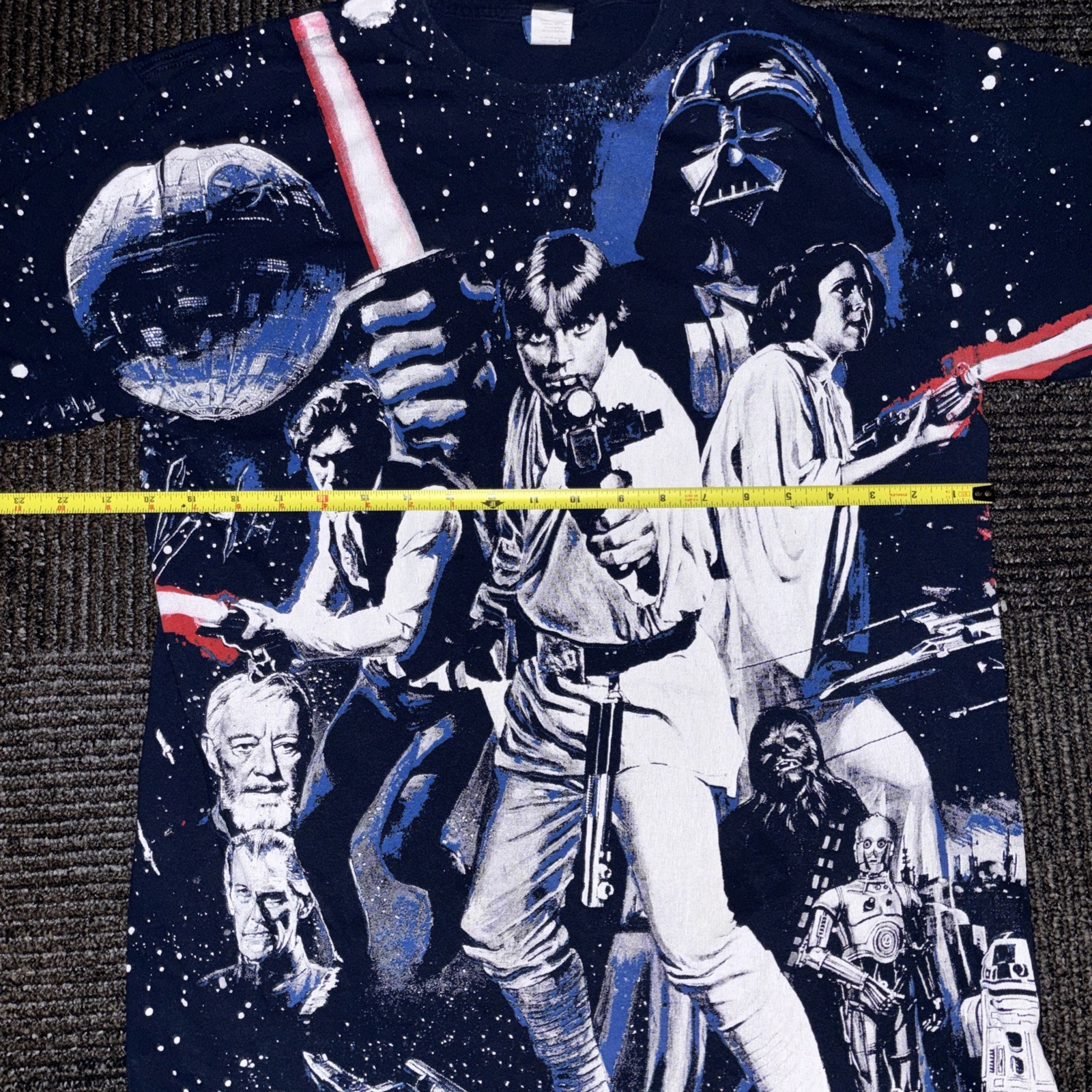 Star Wars War Of Wars Allover Print Tee T-Shirt Tee Yoda Luke Darth Vader R2D2