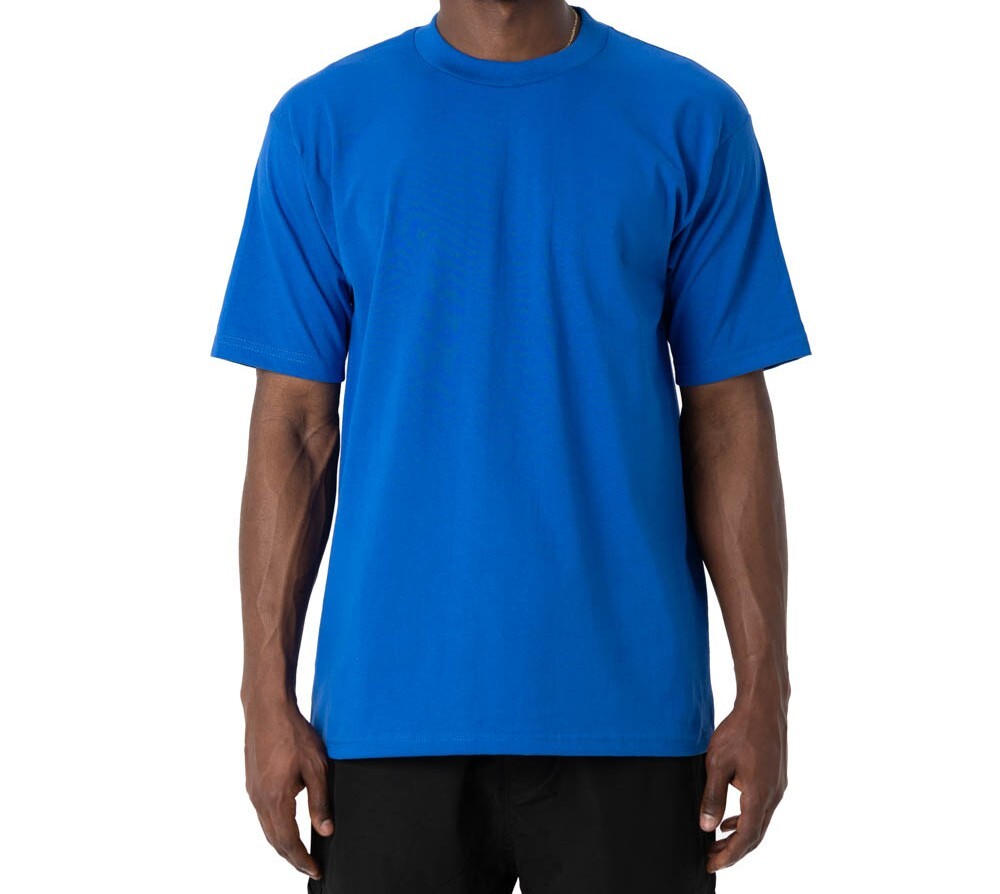 Pro Club Men’s Heavyweight Plain Cotton Short Sleeve Crew Neck T-Shirt Big Tall