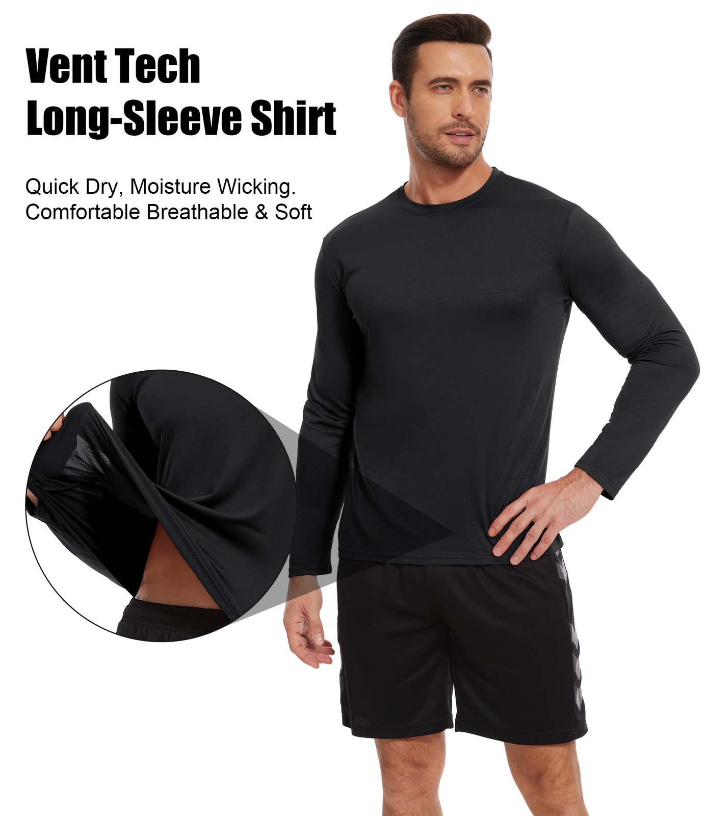 7 Pack Men Dry Fit Workout Long Sleeve Athletic Gym UPF SPF UV Sun Protection…