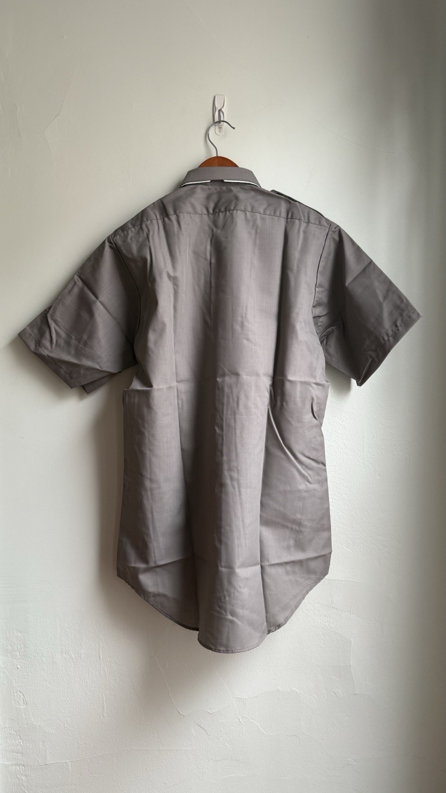 1960s Vintage Klopman Poplin Gray Work Shirt NOS Deadstock USA Small
