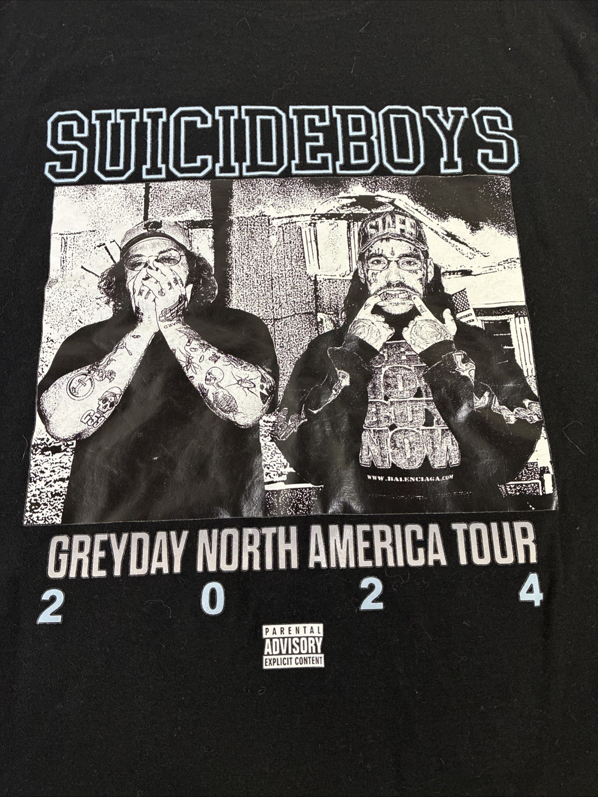 Suicide Boys G59 2024 Greyday North America Tour Concert Tee T Shirt Black Large