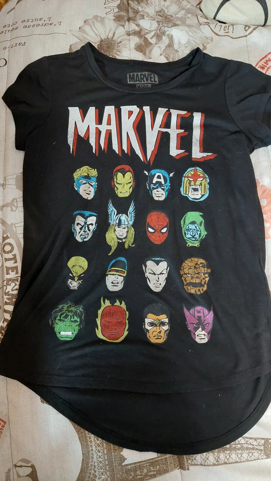 Marvel Universe Legends Faces Comic Classic T-Shirt Girls T-Shirt Size XS.