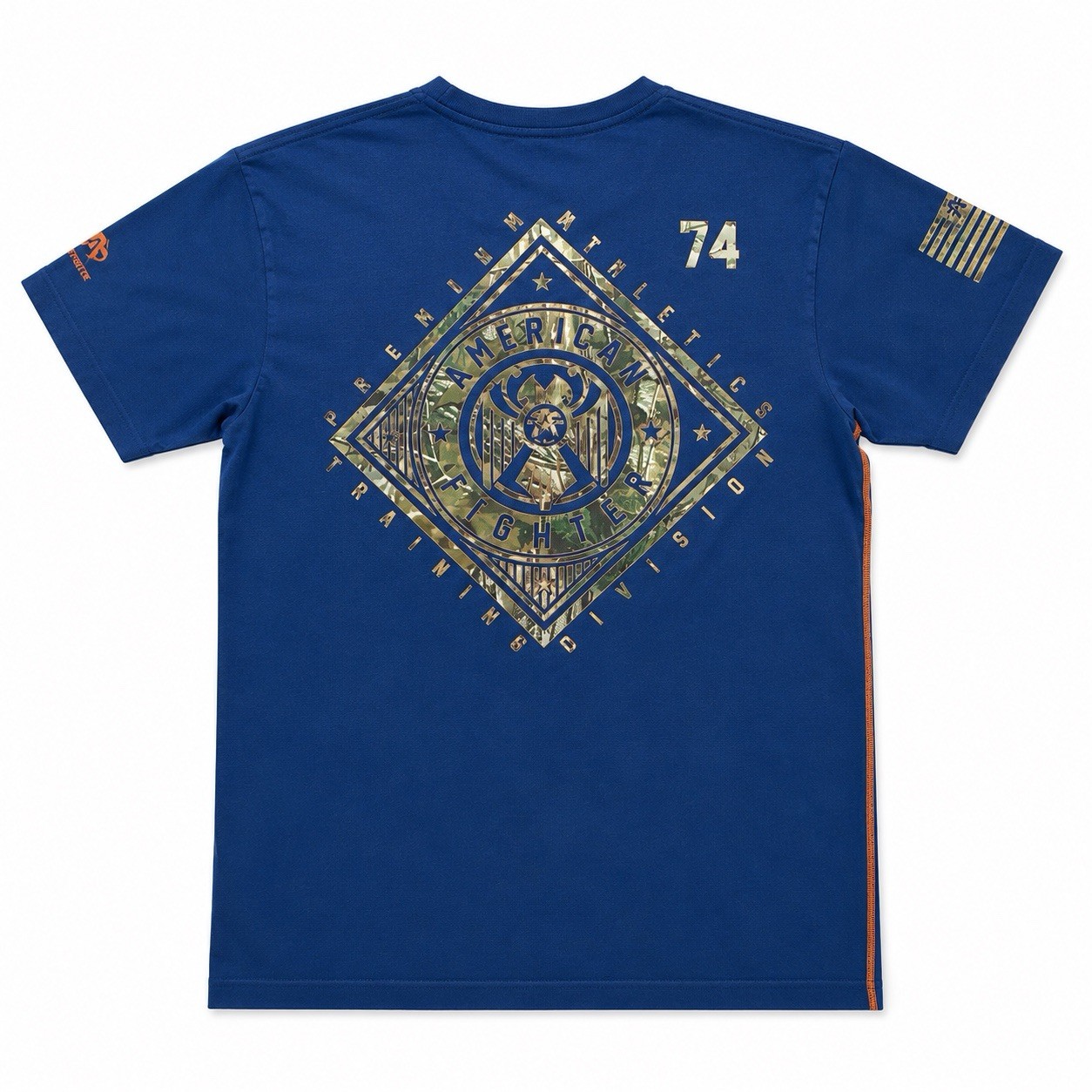 American Fighter Men’s Blue Graphic Print Crew Neck Short Sleeve T-Shirt 2XL