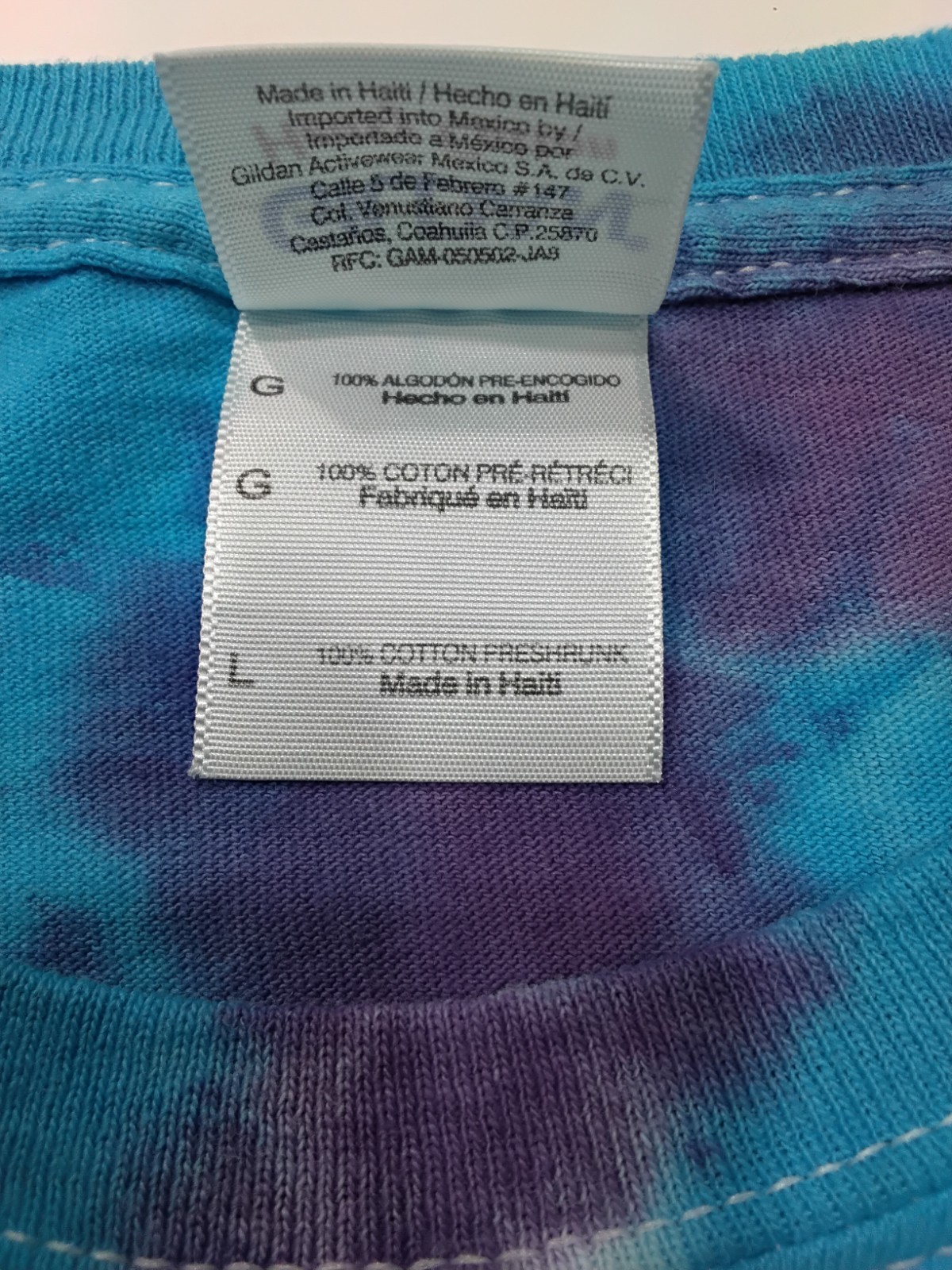 New Tie Dye Men’s T-Shirt Blue Purple Adult Large Multicolor Summer Spider