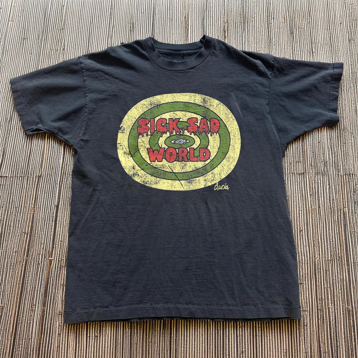 Sick Sad World Drippy Text Eye Unisex Black T-shirt Size S-5XL