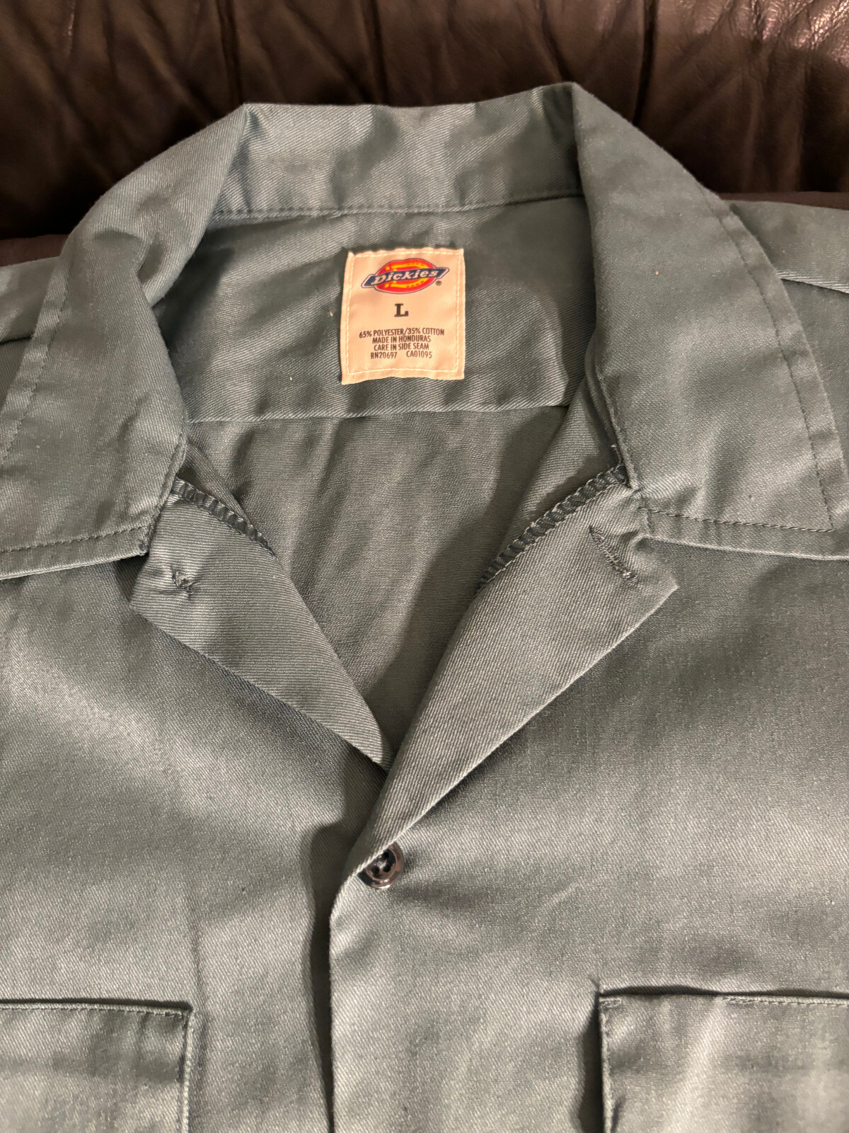 Dickies Button up work shirt perfect mint pockets L Green long sleeve
