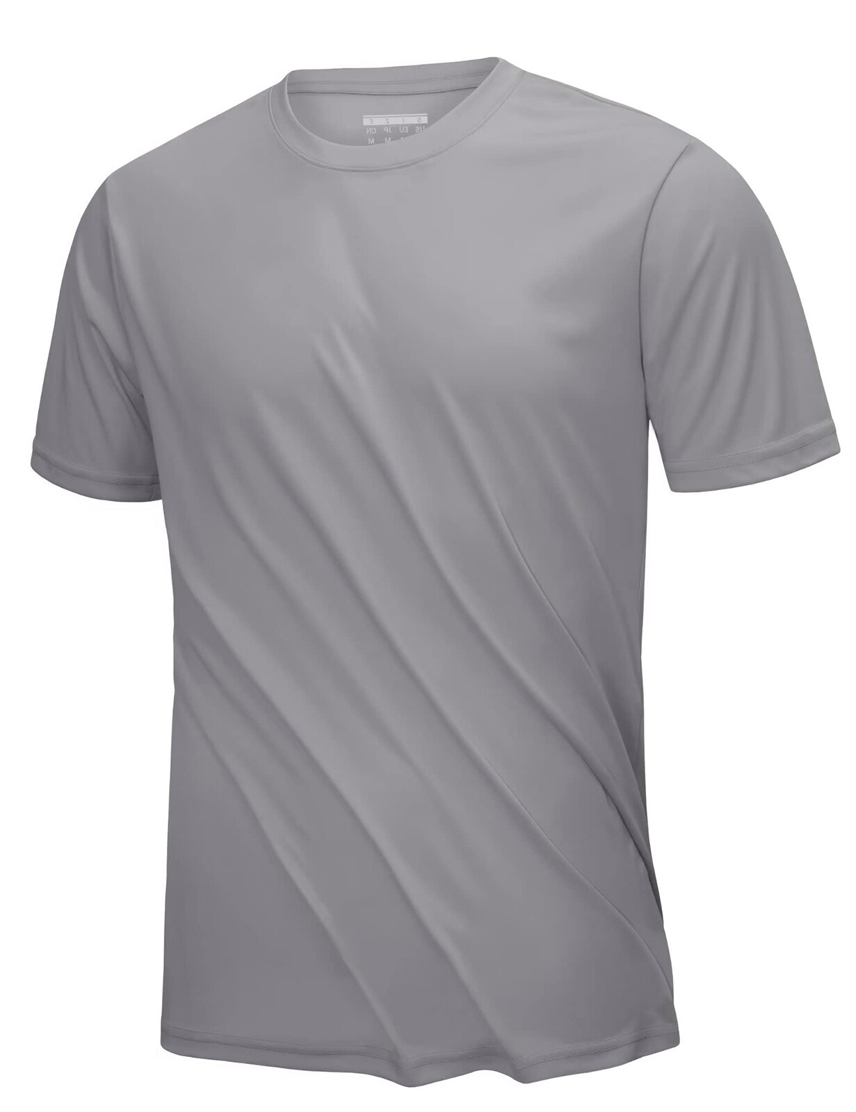 Men’s UPF50+ UV Shirts Short Sleeve Gym Quick Dry Shirts Sport Crew Neck Solid T